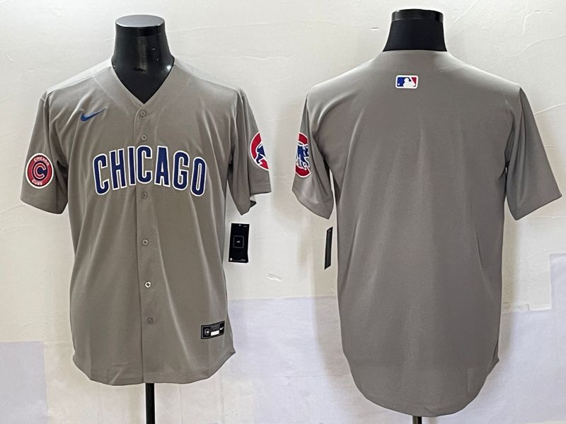 Men 2025 Chicago Cubs Blank Grey Game Nike MLB Jersey style 32->chicago cubs->MLB Jersey